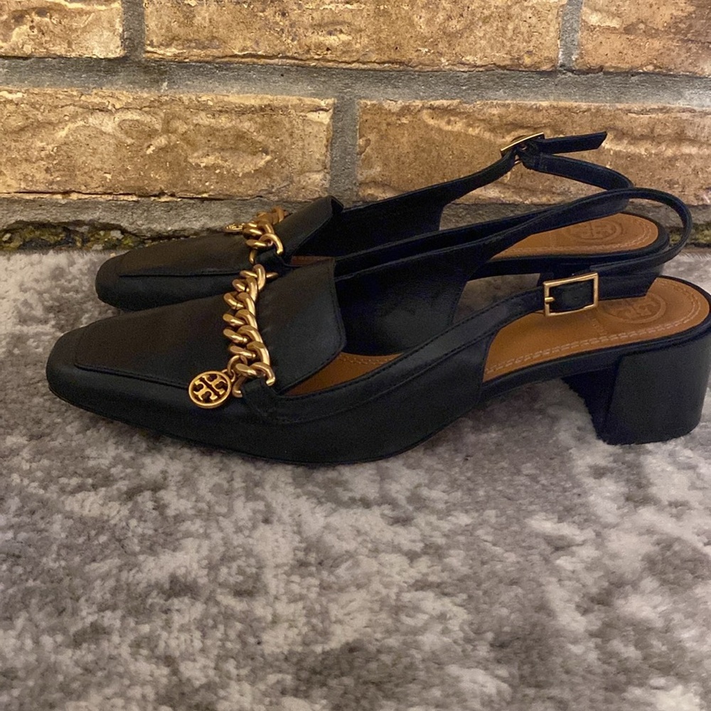 Tory Burch- women’s black sling back loafer - Picture 4 of 5